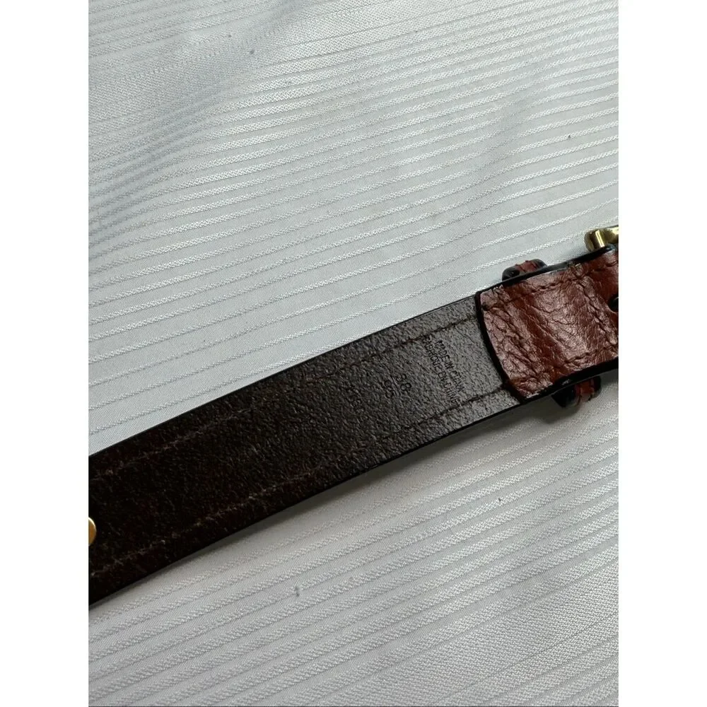 Polo Ralph Lauren Men’s Vintage Brown Italian Leather Belt Size 38